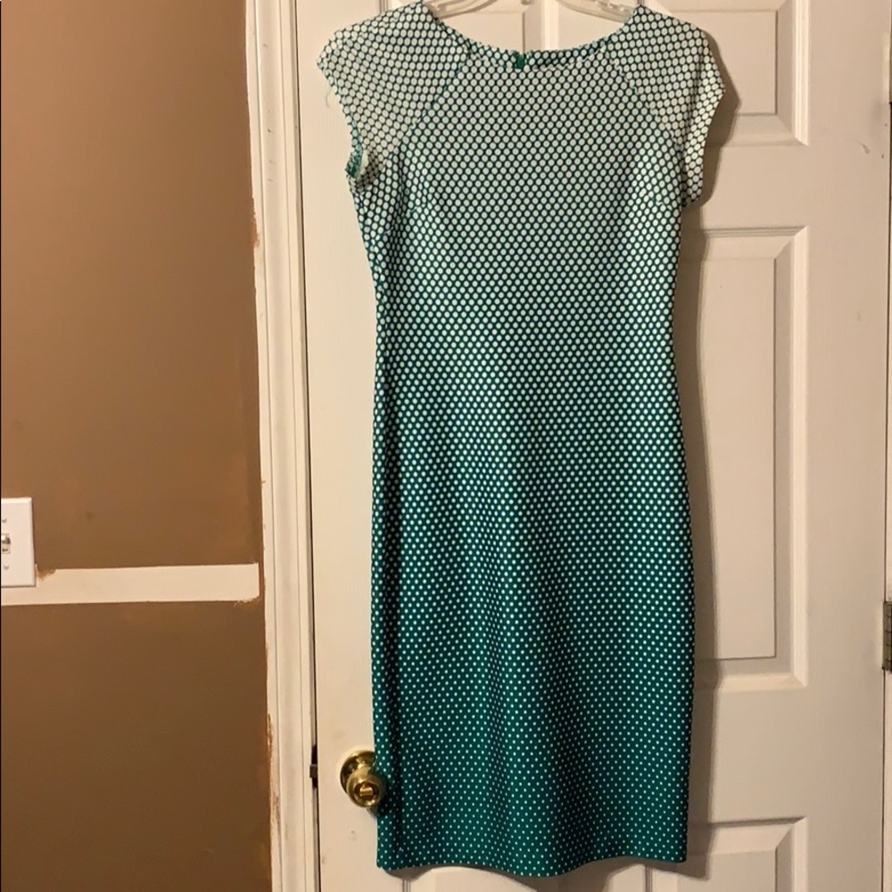 Green & White Polka dot Midi